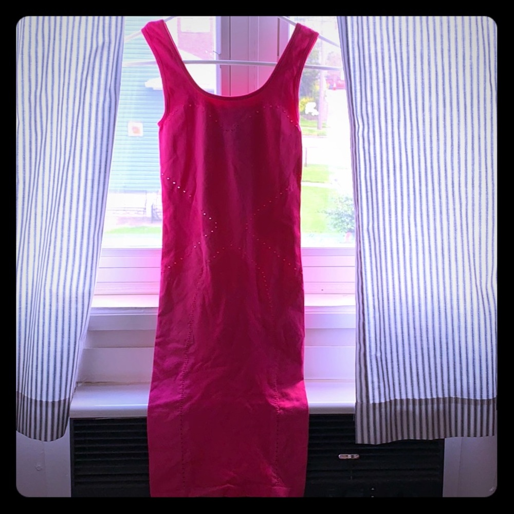 Bebe hot pink body con dress
